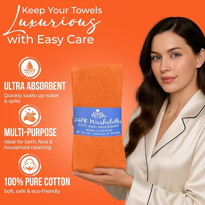 DAN RIVER 24 Pack Wash Cloths for Showering - Image 4