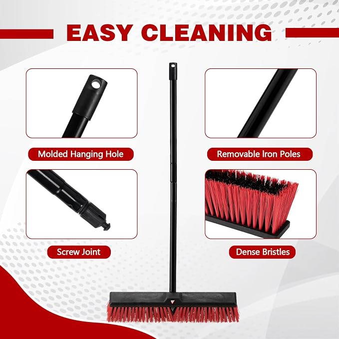 18 Inch Heavy Duty Push Broom Outdoor - Image 3