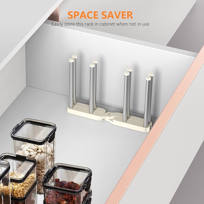 Reusable Storage Bag Drying Rack, Retractable Metal Bottle Drying Rack - Image 5