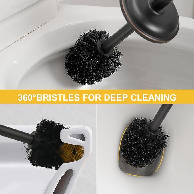 BESy Toilet Brush and Holder, Toilet Cleaner Bowl Set - Image 4