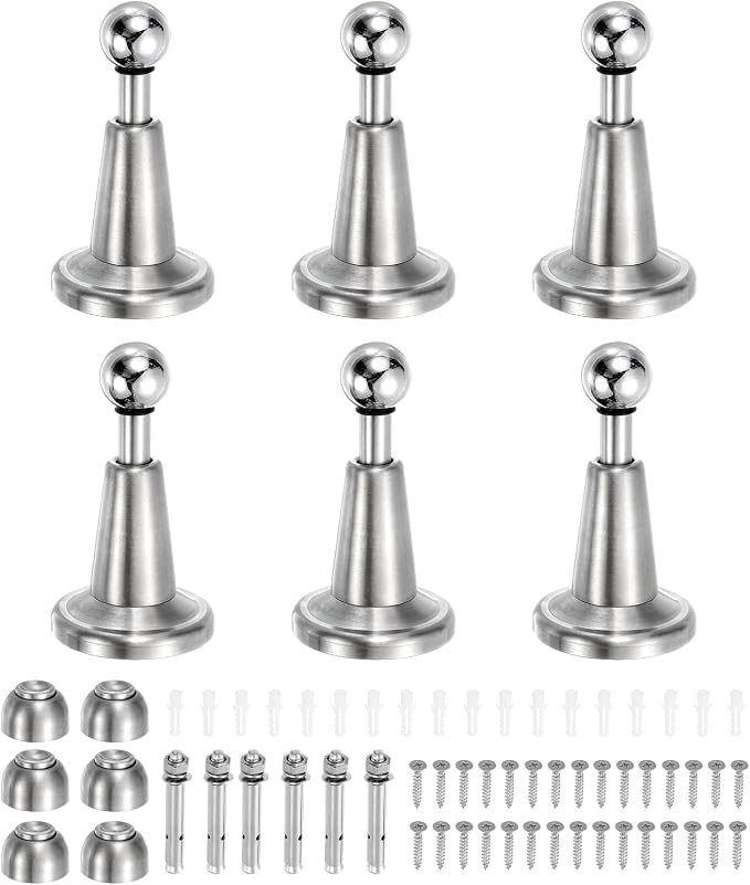 uxcell 6Pcs Magnetic Door Stopper, 304 Stainless Steel Magnetic Door Stop Catch by uxcell
