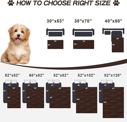 Smiry Waterproof Dog Bed Cover Blanket 30x70, Soft Reversible Pet Blanket, Washable Leakproof Cats Dogs Couch Cover for Sofa, Couch, Furniture, Lattice, Chocolate/Dark Grey