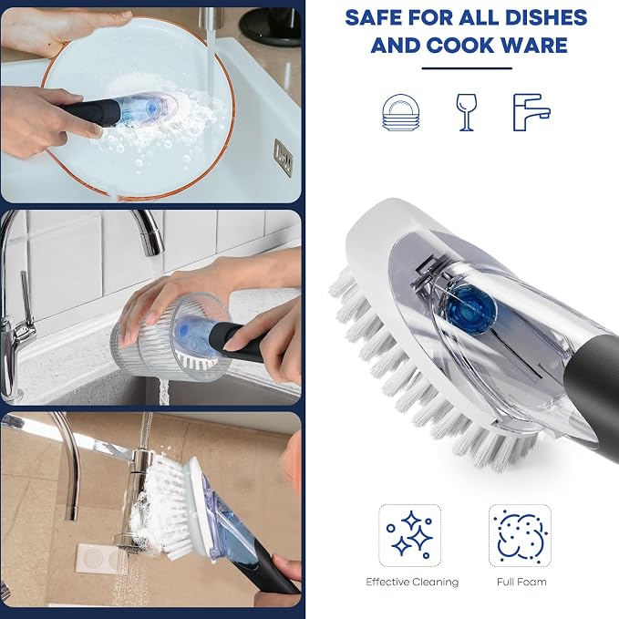 RIMAY Soap Dispensing Dish Brush, Dish Scrubber - Image 6