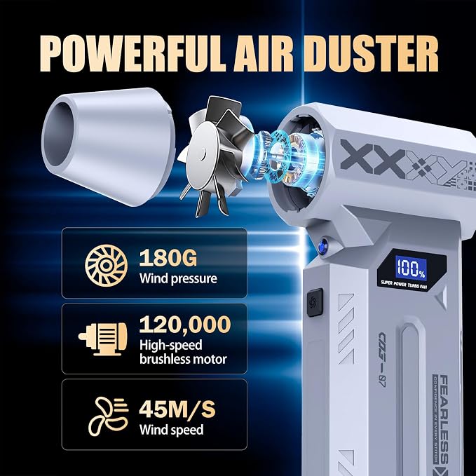 Air Duster Rechargeable, 120000RPM Compressed Air Duster - Image 7