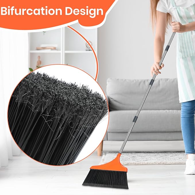 4 Pack Heavy-Duty Angle Broom for Floor Cleaning - Image 2