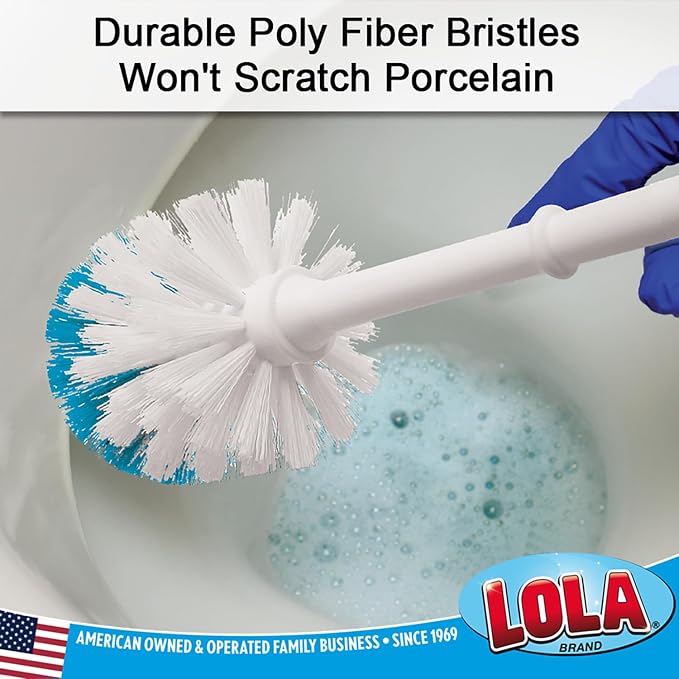 LOLA Toilet Brush and Holder Set, Classic Version, Durable Bristles - Image 2