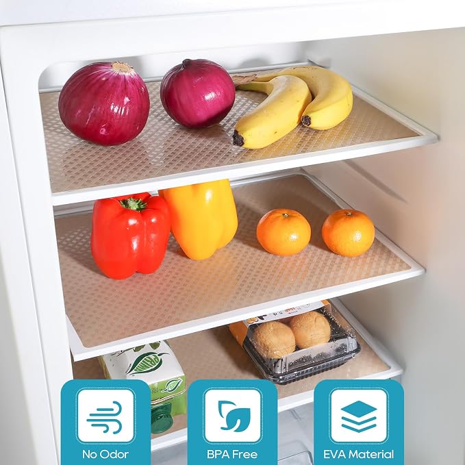 Beige Shelf Liners for Kitchen Cabinets Refrigerator Liners Waterproof & - Image 3