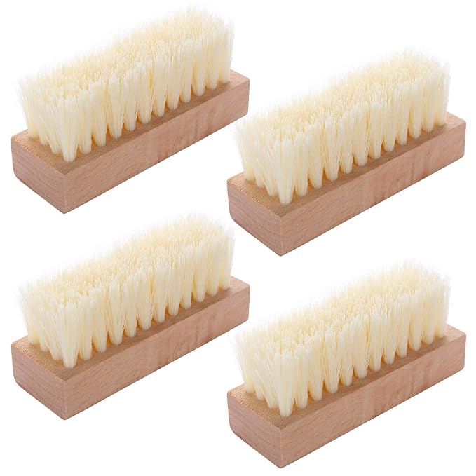 4-Packs Wooden Nail Brush Sturdy, Non-Slip Fingernail Hand Scrub Brush Nail by LoveBB