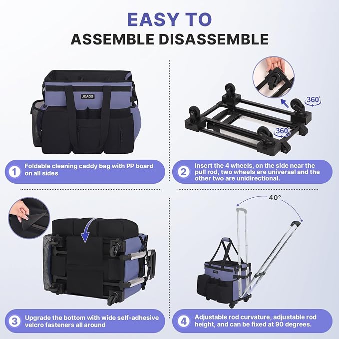 Large Rolling Cleaning Caddy Bag - Image 4