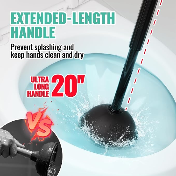 4PACK 3 in 1 Toilet Brush and Plunger Set - Image 2