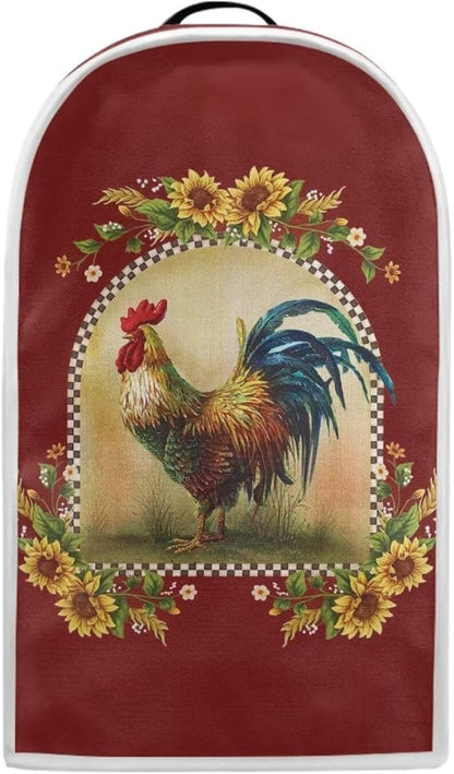 Sunflower Rooster Print Blender Dust Cover, Stand Mixer or Coffee Maker Appliance Cover, Anti Fingerprint Polyester Dust Proof Stain Resistant Blender Cover for Home Kitchen