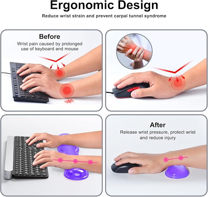 Gel Keyboard and Mouse Wrist Rest Set, Comfort Ergonomic Wrist Support - Image 3