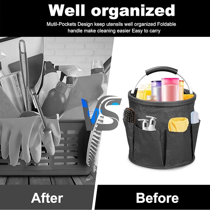 Qivine Cleaning Caddy for Cleaning Supplies, 17L Cleaning Supply Caddy - Image 5