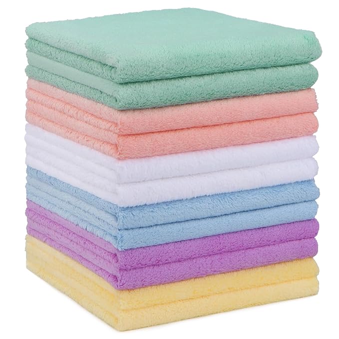 HOMEXCEL Baby Washcloths 12 Pack-Microfiber Baby Bath Face Towel 11.5 x 11.5 - Image 6