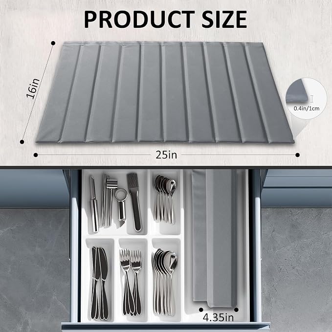 Large Stone Dish Drying Mat for Kitchen Counter 24x16 Inch - Image 2