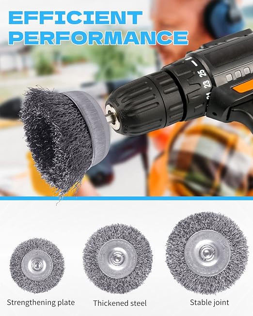 60 Pack Rocaris Carbon Steel Wire Wheel Brush Set - Image 6