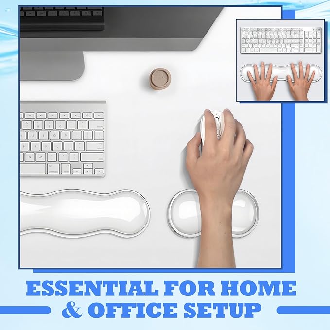 Silicone Gel Keyboard and Mouse Wrist Rest Set, Ergonomic Cool Non-Slip Pad - Image 5