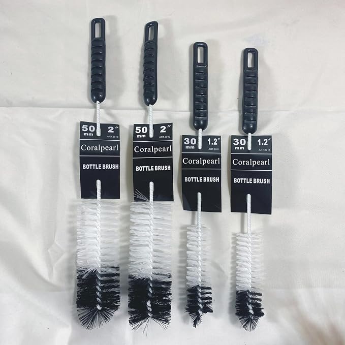 Coralpearl Bottle Brushes Thin Long Handle X 4, Utility Skinny Wire Cleaner Set - Image 3