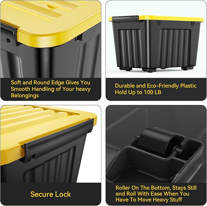 Nazhura 72 Quart Plastic Storage Bin, Stackable and Nestable Storage Boxes - Image 8