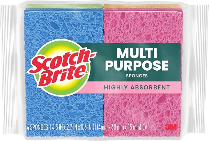 Scotch-Brite Multi-Purpose Sponges, Highly Absorbent Dish Sponge by Scotch-Brite
