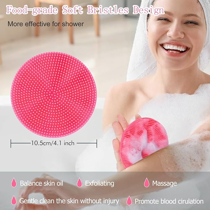 INNERNEED Food-Grade Soft Silicone Body Scrubber Shower Brush Handheld - Image 3
