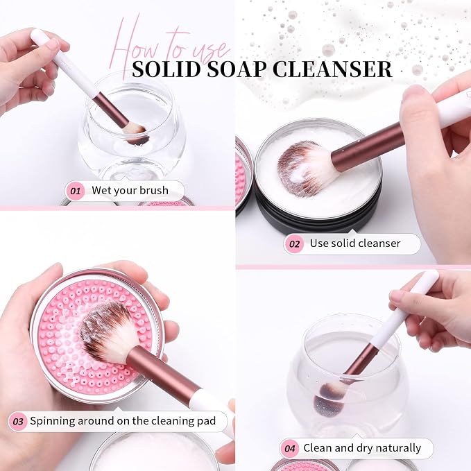 DUcare Makeup Brush Cleaner Makeup Brushes Solid Soap Cleanser - Image 2