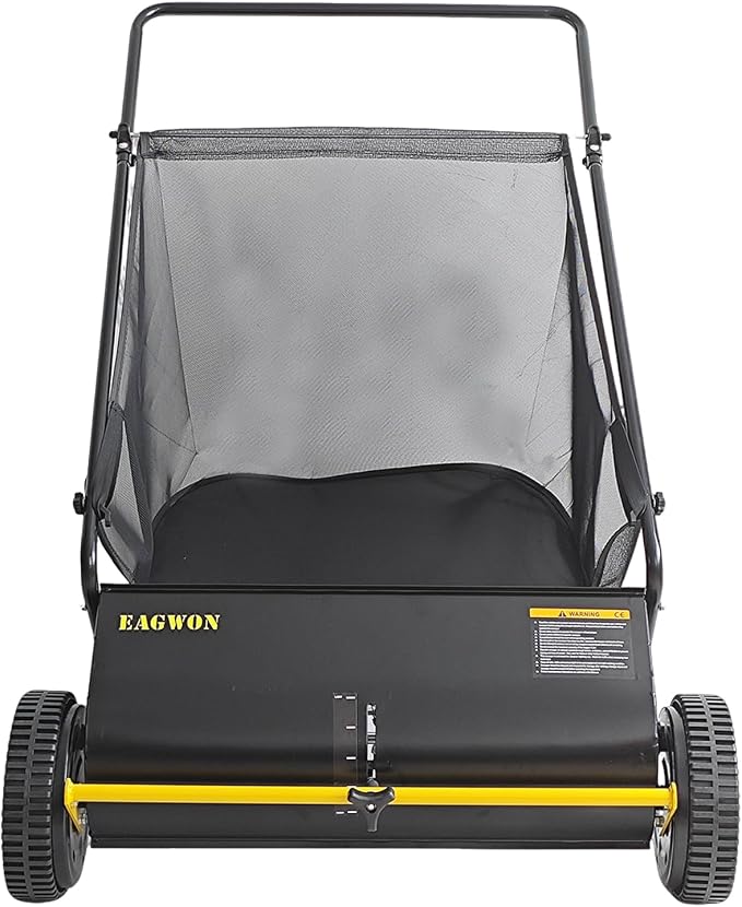 Push Lawn Sweeper, 26-Inch Width, 7 Cu. Ft. Hopper Capacity, 4 Spinning Brushes - Image 2