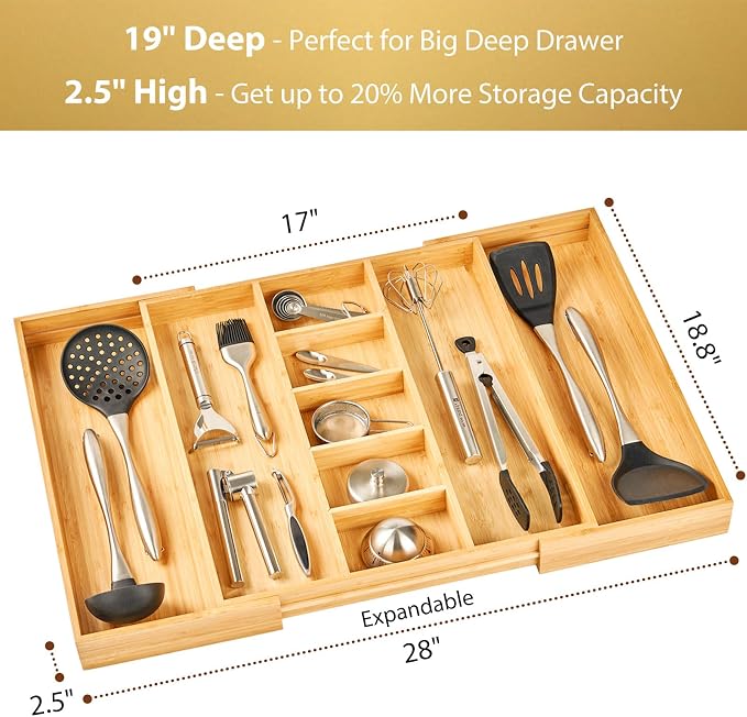 Umilife Extra Large Expandable Kitchen Drawer Organizer - Image 2
