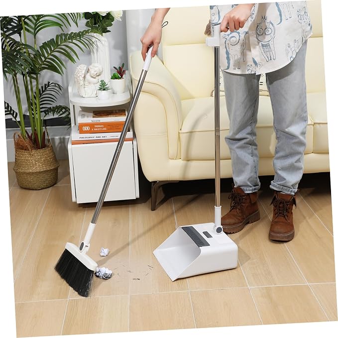 GLEAVI Broom and Dustpan Set 3 in 1 Long Handle Broom - Image 7
