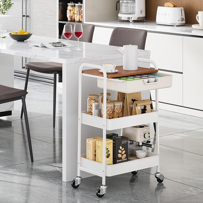 TOOLF 3-Tier Metal Utility Rolling Cart - Image 7