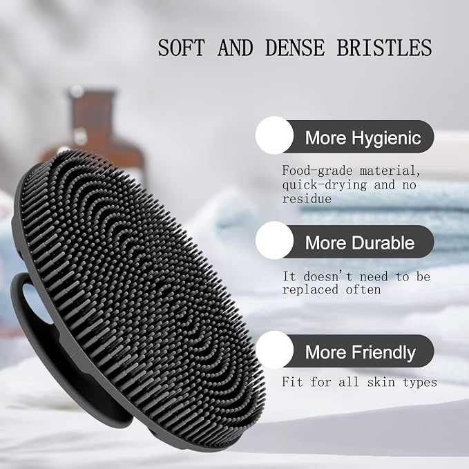 INNERNEED Food-Grade Soft Silicone Body Scrubber Shower Brush Handheld - Image 6