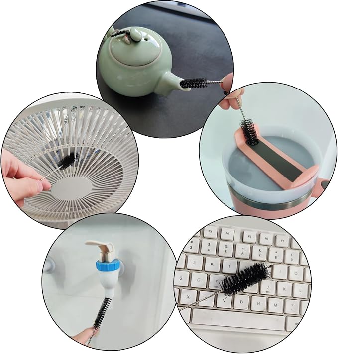 Straw Cleaner Brush Set, Shower Head Cleaner Tool, Nylon Pipe Tube Cleaner - Image 4