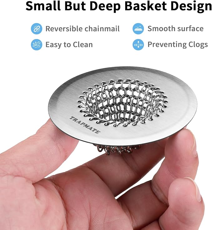 TRAPMATE Shower Drain Hair Catcher, 2.8" Fast Drainage Bathtub Stopper Drain - Image 4