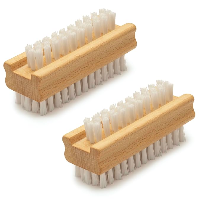 Konex Non-Slip Wooden Two-sided Hand and Nail Brush by Konex