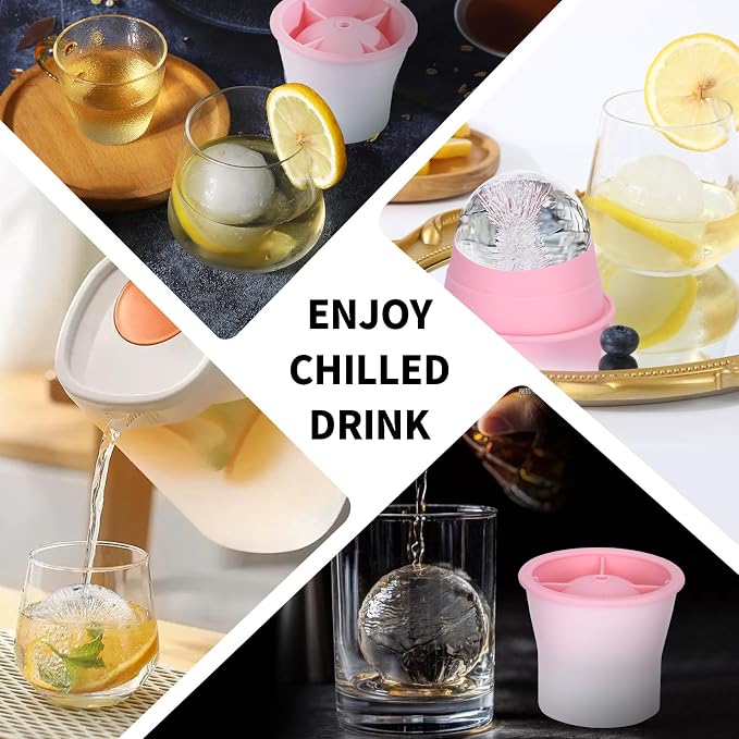 Round Ice Cube Molds 6 Pieces, Silicone Sphere Ice Mold Maker, Stackable Easy - Image 6