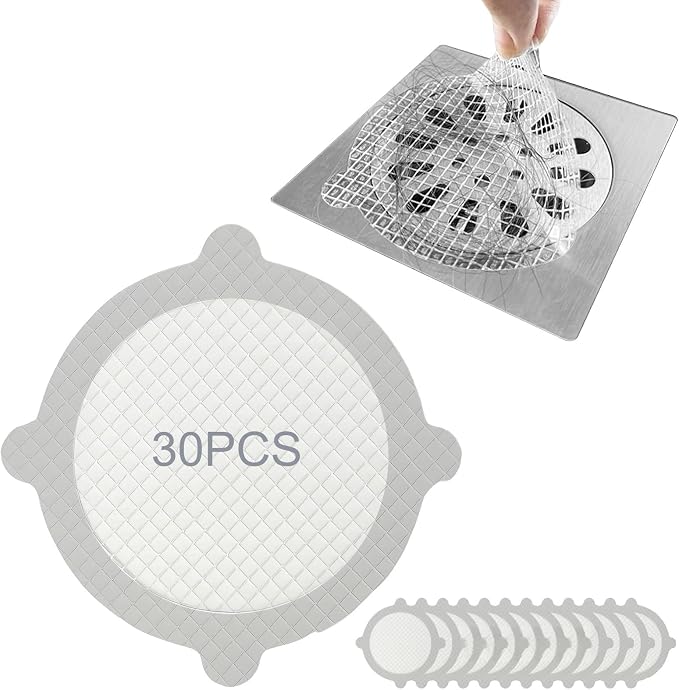 30 Pack Disposable Shower Drain Hair Catcher, Round 4-Ear Glass Fiber Stickers by Unknown