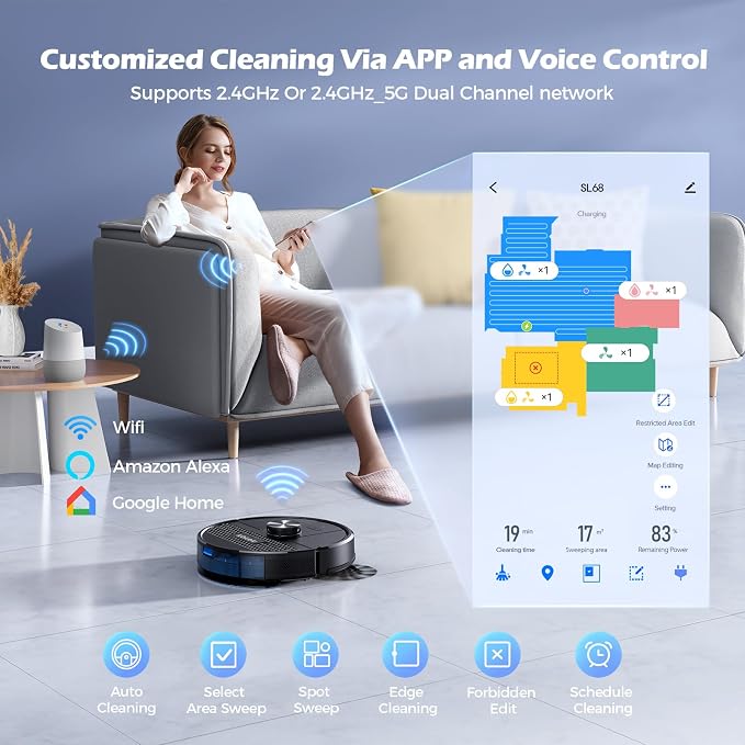 Lubluelu Robot Vacuum and Mop Combo, 5500Pa Robot Vacuum Cleaner - Image 6