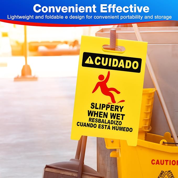 MATTHEW CLEANING 19'' Industrial Wet Floor Sign 6 Pack 2-Sided Durable - Image 7