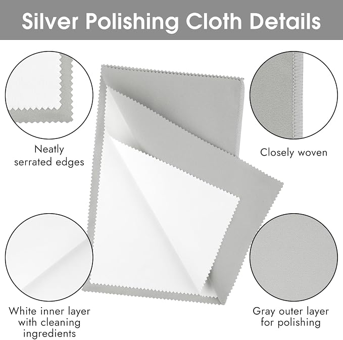 3 Pcs Silver Polishing Cloth, Large 10" X 12.5" Jewelry Cleaner Cloth, Soft - Image 4