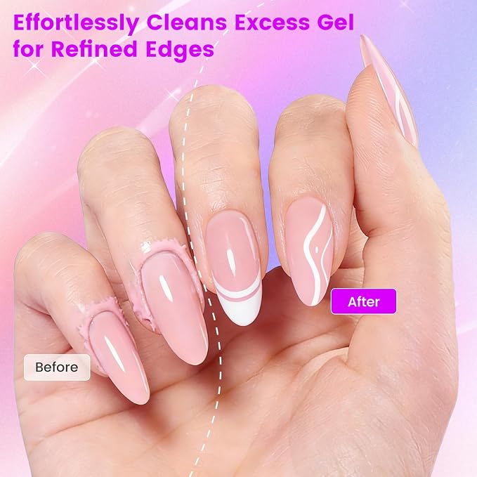 Nail Clean Up Brush, Double-Ended Flat & Fine Angled Acetone Resistant Nail - Image 2
