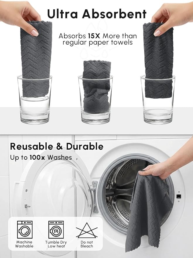 Microfiber Cleaning Cloths Roll, 75 Pack Tear Away Microfiber Towels Roll - Image 7