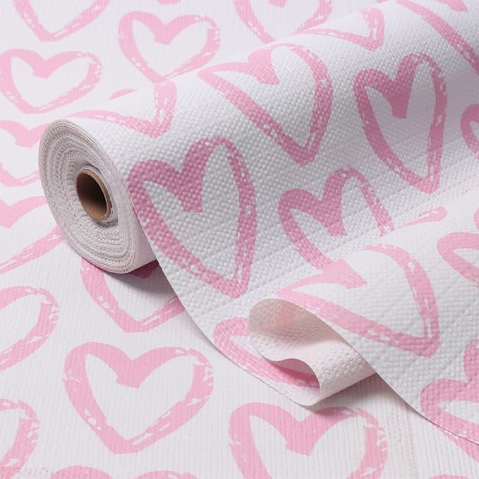 Heart Drawer Liner for Cabinets 16IN x 20FT, Shelf Liner Non-Adhesive and by Amiitay