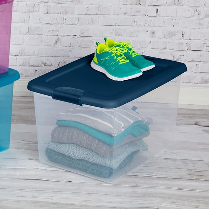 Sterilite 18-Pack Color Program, Large Clear Plastic Storage Bins - Image 3
