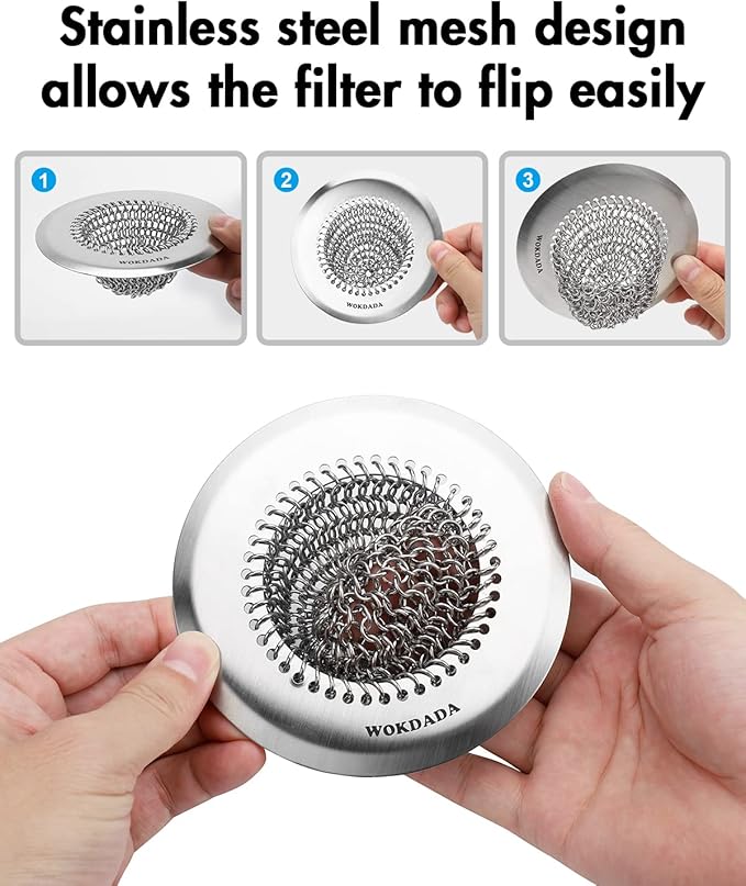 Sink Drain Strainer, Reversible Easy Clean Mesh Sink Strainer - Image 5