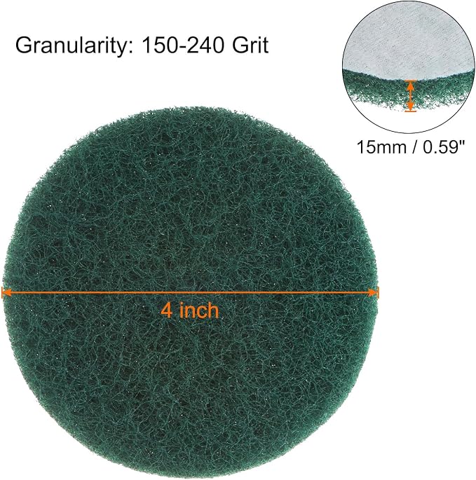 HARFINGTON 8pcs Drill Power Brush 4 Inch Tile Scrubber Scouring Pads 150-240 - Image 2