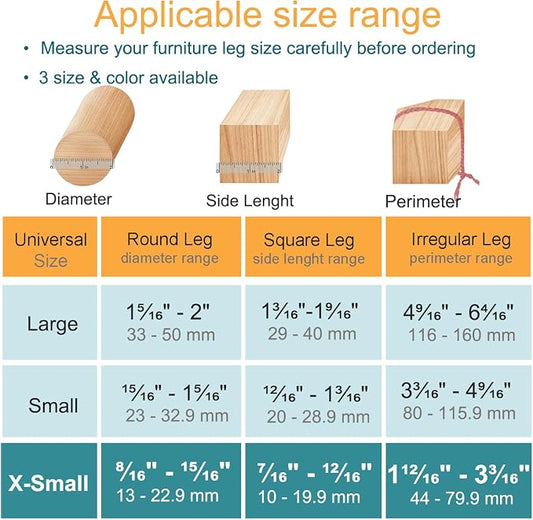 16 Pcs Chair Leg Protectors for Hardwood Floors, Silicone Felt Furniture Leg - Image 2