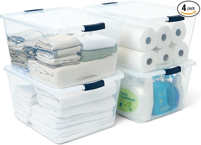 Rubbermaid Cleverstore 74 Qt Clear Storage Bins by Rubbermaid