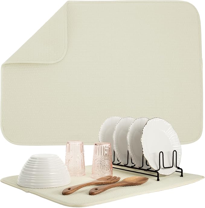 S&T INC. Dish Drying Mat XL, 18” x 24”, Absorbent Microfiber Kitchen Counter Mat by STINC