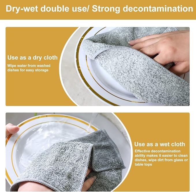 HAOBAOBEI Kitchen Cloth Dish Towels, Premium Dishcloths, Super Absorbent - Image 7
