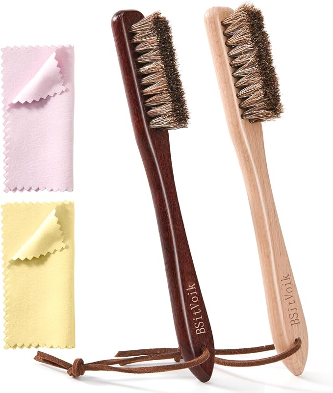 Horsehair Silver Brush Jewelry Cleaning Cloth Set by Unknown